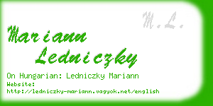 mariann ledniczky business card